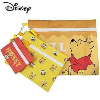 Новая женская косметичка Disney Winnie The Pooh, мультяшный набор из 3 предметов, косметичка, модный нулевой кошелек, сумка для хранения большой емкости