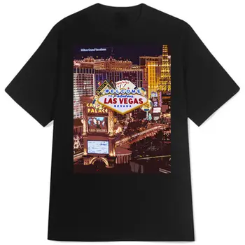 Новая футболка Добро пожаловать в Лас-Вегас, повседневная хлопковая футболка [Футболки унисекс]