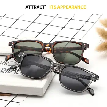 Новые модные Квадратные солнцезащитные очки Мужские Винтажные оттенки Женские солнцезащитные очки Летние Ретро-очки для водителя UV400