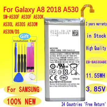 Новый аккумулятор EB-BA530ABE для SAMSUNG Galaxy A8 2018 A530 SM-A530F A530F A530K A530L A530S A530W A530N/DS С Бесплатными Инструментами