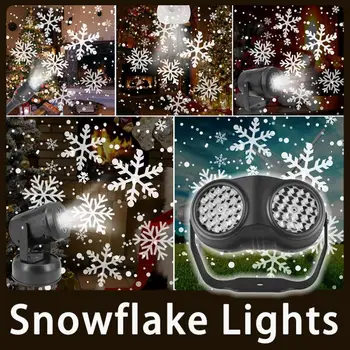 Огни проектора в виде снежинок, Рождественский проектор в виде снежинок, праздничные огни для вечеринки в саду, светодиодное праздничное оформление сцены