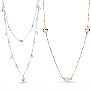 Ожерелье с люстрой из современного жемчуга и капельками Ожерелье Для женщин Подарок Европа Изысканные ювелирные изделия Ожерелье из стерлингового серебра 925 пробы