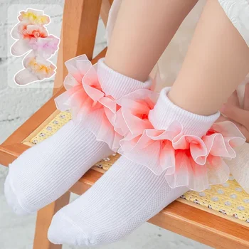 От 1 до 12 лет Новая весенне-осенняя Корейская версия модных кружевных носков принцессы, мягкие, не сдавливающие ногу носки для фото танцев