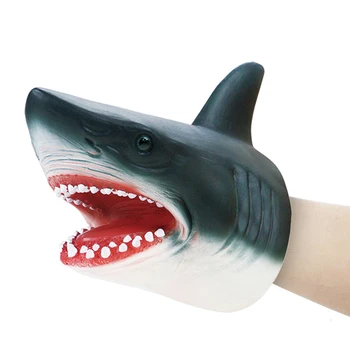 Перчатка-акула, кукольная игрушка, мягкая резиновая перчатка-акула, интерактивная игрушка