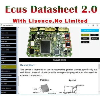 Программное обеспечение для ремонта ECU Техническое описание Ecus 2.0 Схема печатной платы с электронными компонентами ECU и дополнительная информация для IAW Bosch