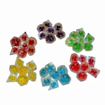 Разноцветные многогранные игральные кости из новой смолы D4 D6 D8 D10 Swirl-DND, набор двухцветных кубиков для вечеринки