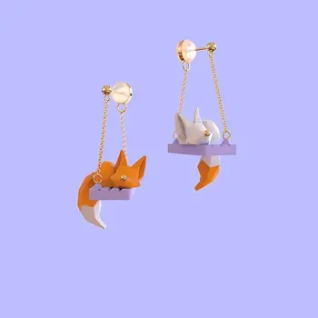 Серьги Little Fox Оригинальный дизайн Аксессуары Sweet Girl Y2k Jewelry Фестиваль Бижутерии Новые Серьги Праздничные подарки для молодых девушек