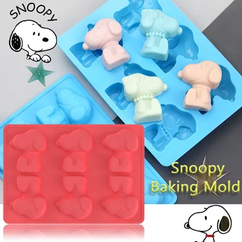 Силиконовая форма для выпечки Snoopy DIY, Многоразовый пищевой силикон, Домашнее собачье печенье, желе, Кубик льда, Шоколадный торт, мыло
