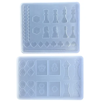 Силиконовая форма для изготовления шахмат и карточек своими руками, форма для изготовления аксессуаров своими руками