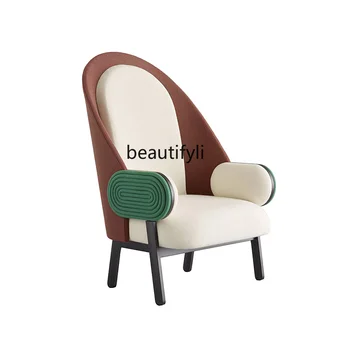 Скандинавская гостиная Диван-кресло для спальни Креативный Досуг Современный минималистичный тканевый стул с одной спинкой