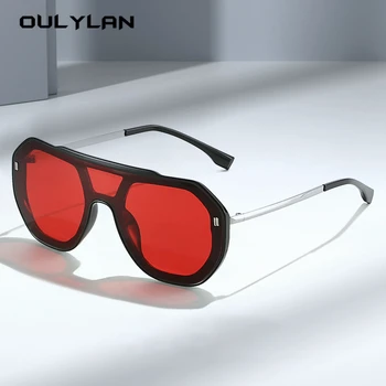 Солнцезащитные Очки OULYLAN для Мужчин One piece Trend Personality Eyeglass Фирменный Дизайн Солнцезащитных Очков Для Женщин UV400