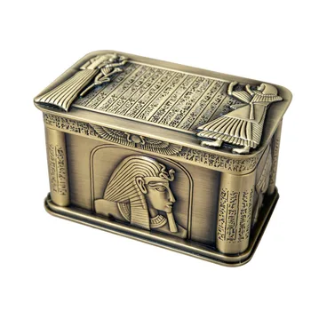 Старинная Египетская Европейская Шкатулка Для Драгоценностей С Мелким Тиснением Металлическая Коробка Для Хранения Ювелирных Изделий Высококлассное Кольцо Ожерелье Коробка Для Украшения