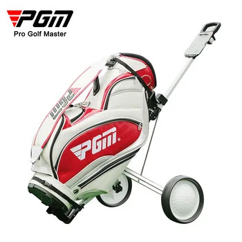 Сумка для гольфа PGM Pull Cart Складная сумка с ручным прицепом из легкого алюминиевого сплава для тренировок на открытом воздухе Спортивное снаряжение