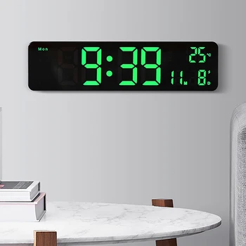 Цифровые настенные часы Светодиодные настольные светодиодные часы Дата Неделя Время Температура Дисплей С регулируемой яркостью USB Подключаемые часы