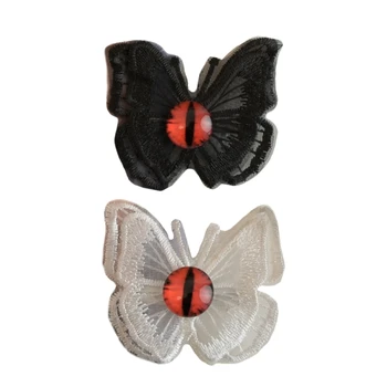 Черная/белая заколка-бабочка в виде глазного яблока для женщин, заколка для волос в стиле панк, эстетика, аксессуары для волос Y2k Прямая поставка